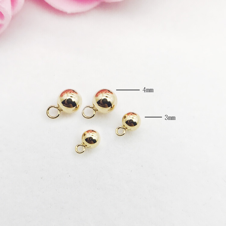 Mới chuông vàng 18K hạt cườm với vòng hạt khép kín Tai dây đeo vòng cổ vòng chân phụ kiện DIY handmade - Vòng chân lắc chân bạc