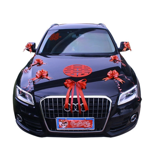 Украшение свадебного автомобиля в китайском стиле, цветы на борт автомобиля, макет украшения плавающего поплавка со счастливым словом в китайском стиле, макет парка цветов для свадебных автомобилей