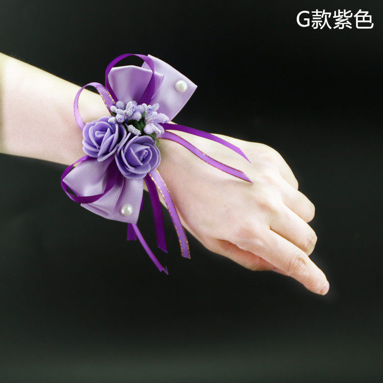 Wedding Supplies Bride Wrist Flower Korean Wedding Simulation Fabric Corsage Bridesmaid Sister Hand Flower G Section