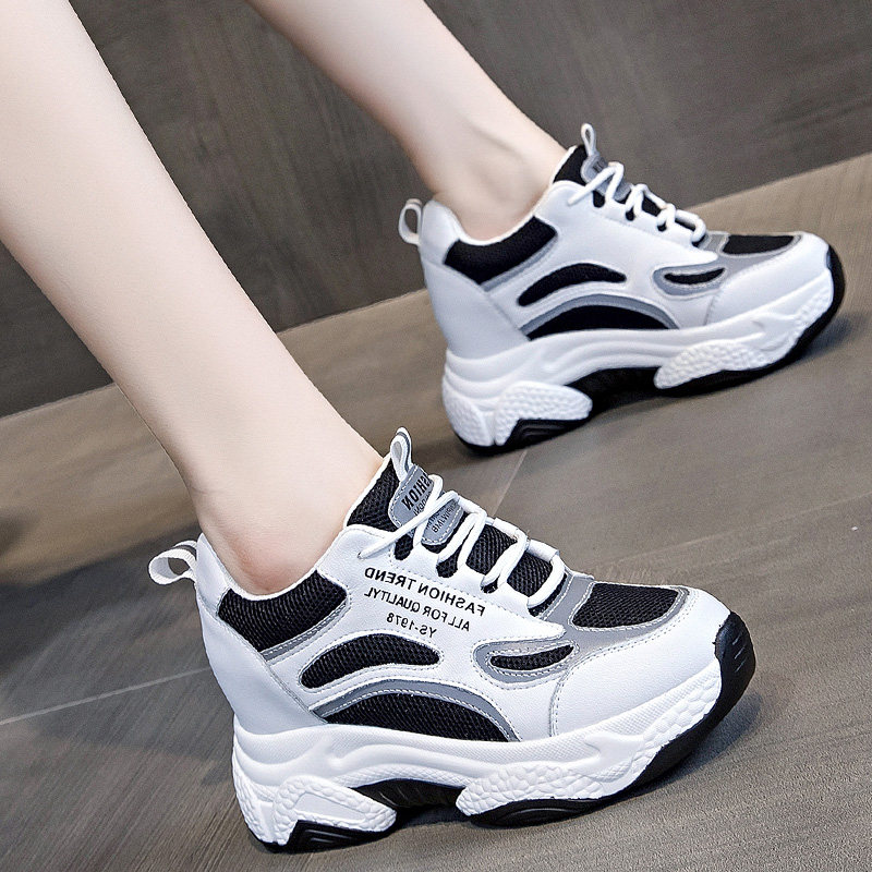 Giant leg length, increase height and thinness, daddy shoes, women's all-match thick bottom, increase height and show feet, small white shoes, small artifact