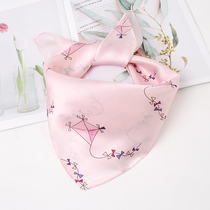 Baby Spring and Autumn Silk small square scarf children mulberry silk thin scarf girl triangle scarf boy Joker silk scarf winter