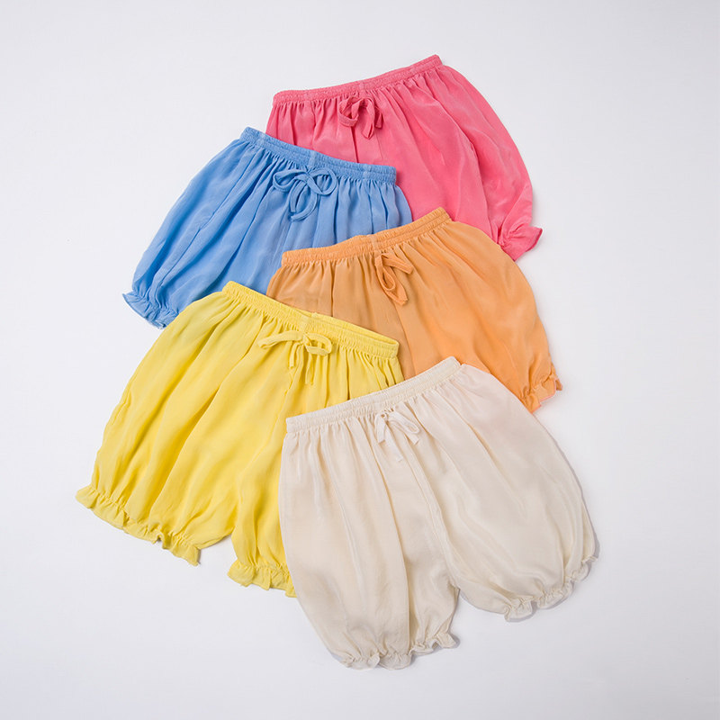 (Clear Barn) Children Real Silk Shorts Summer Mulberry Silk Boy Sleeping Pants Girl Bread Pants Baby Big PP Pants