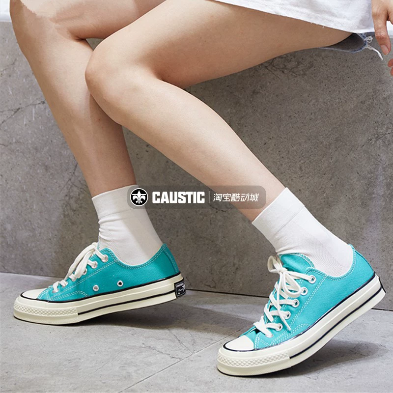 Converse Converse 1970S Đàn ông và phụ nữ tiêu chuẩn Samsung màu xám than xanh Tiffany giày vải thấp màu xanh lá cây 159625 - Plimsolls giày the thao nữ