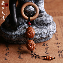 Handmade Olive core God of Wealth Maitreya Buddha Single seed single core Single Fortune Olive Hu core carved play pendant accessories