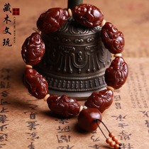 Olive core hand string Jade core carving eight treasures Maitreya Su Gong handmade olive Hoover beads machine brush bracelet for men and women to play