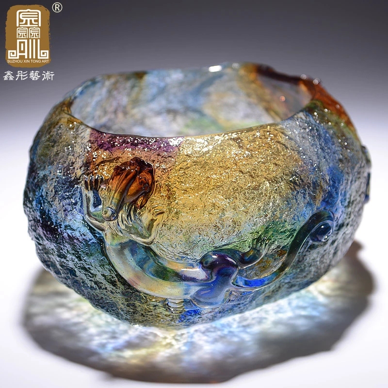 Glass Treasure Bowl Ornament, Light Luxury, High-End, for Living Room, Office, Entrance, Wealth-Attracting Decoration, Housewarming, Opening Ceremony, Craft Gift Glass Treasure Bowl Ornament, Light Luxury, High-End, for Living Room, Office, Entrance, Wealth-Attracting Decoration, Housewarming, Opening Ceremony, Craft Gift