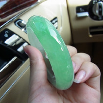 Hot sale natural Burmese ice floating green flower jade bracelet apple green jade bracelet counter jade bracelet children