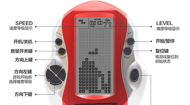 Màn hình lớn palm cổ điển tetris game console cầm tay cổ điển hoài cổ trẻ em cao tuổi gửi thời gian tạo tác máy chơi game x12