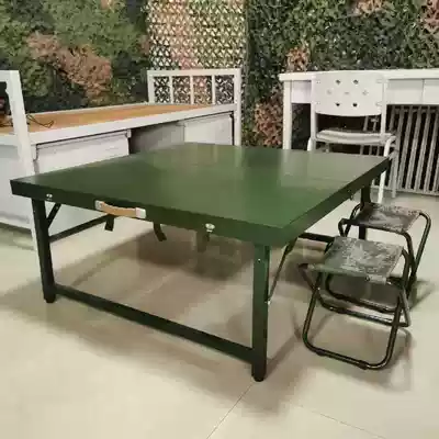 Field outdoor folding dining table Work table Single soldier portable conference table Army green army marching table Maza portable