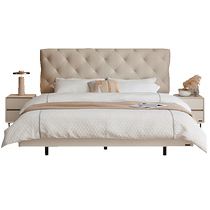 Quanyou Home Modern Simple Childrens Bed Bedroom 1 2m Single Male and Female Child Soft Covered Leather Art Bed