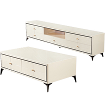 Quanyou Home Modern Simple Rectangular Living Room Small Household Slate Coffee Table TV Cabinet Combination