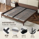 Quanyou Home ຕຽງນອນແບບຈີນແບບໃຫມ່ Solid Wood Foot Double King Bed Master Bedroom 1.8 Meters Non-disturbing Soft Packing Bed 129701