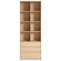 Quanyou Home Furnishing Log Style Large Capacity Bookcase Study Living Room Bedroom Storage Low Cabinet Combination Bookcase 600618