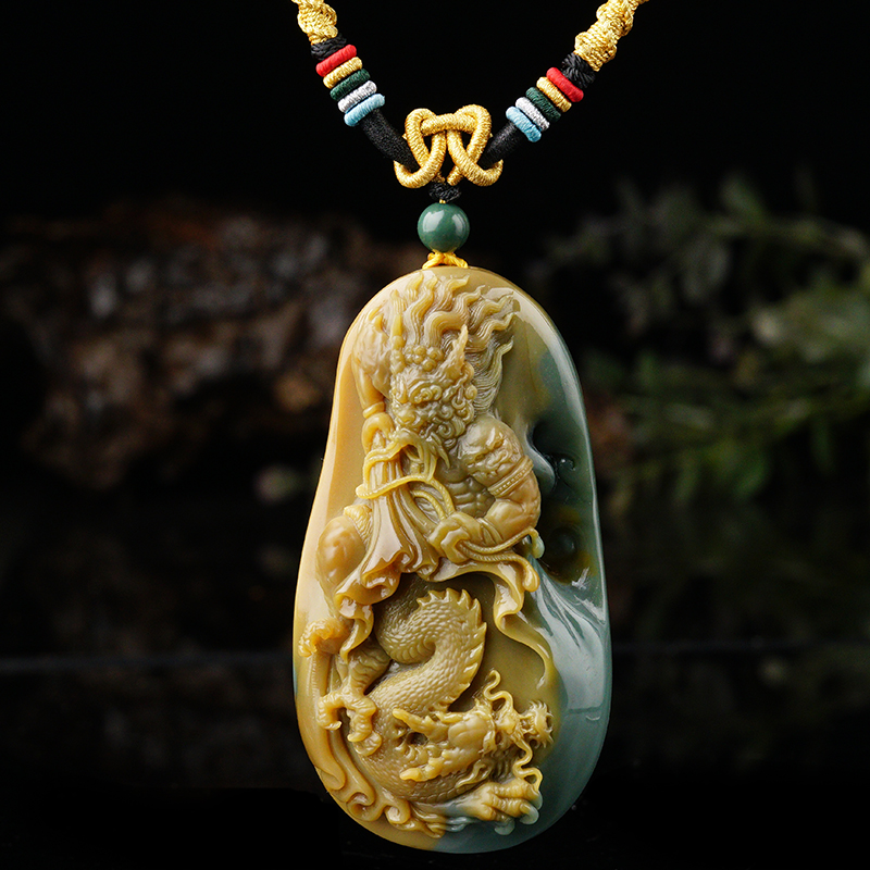 Alla Good Color Jade Agnaud Wind God Traditional Democratic Wind Flow Featured Fine Work Offer Fine Live Gift Natural