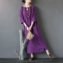 Mùa hè 2019 phong cách dân tộc retro Zen áo choàng văn học cổ điển phong cách gai dầu dài tay áo cotton kích thước lớn và váy lanh nữ - Sản phẩm HOT váy cao cấp hàng hiệu