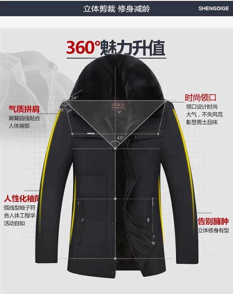 Áo khoác mùa đông cho bố trung niên cotton và nhung dày mùa đông cotton phù hợp với quần áo trung niên nam ông già 60 tuổi áo khoác bò nam