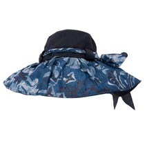 2024 summer Xiangyun yarn 100 mulberry silk splicing 70 mulberry silk blue and white porcelain sun protection UV sun hat