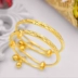 Vòng tay vàng giả trẻ em trang sức rắn bé cát vàng bé trăng tròn quà tặng tuổi bé bóng loáng - Vòng đeo tay Cuff