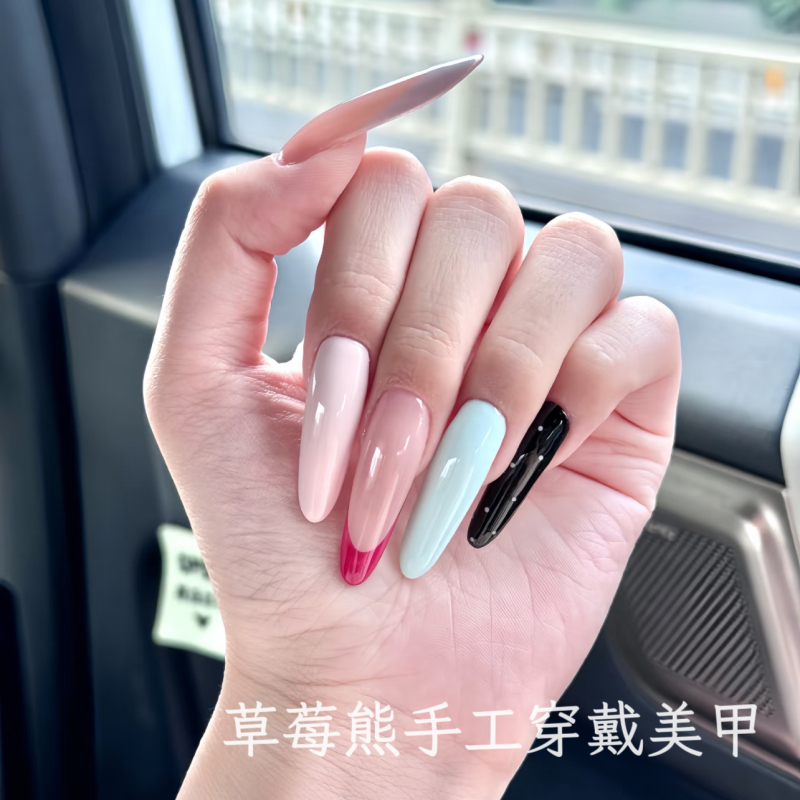 Purely Handmade Wearable Nails in Sweet Cool Mint, Milk Green, and Pink French Style with Contrasting Colors, High-End Feel, and Elegant Whitening Effect Fake Nail Stickers Purely Handmade Wearable Nails in Sweet Cool Mint, Milk Green, and Pink French Style with Contrasting Colors, High-End Feel, and Elegant Whitening Effect Fake Nail Stickers