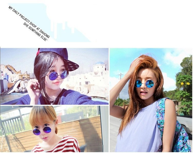 Retro nhỏ tròn hoàng tử gương bán buôn Wu Yifan với nam nữ phù rể kính râm phim thủy triều phản chiếu kính mắt thời trang