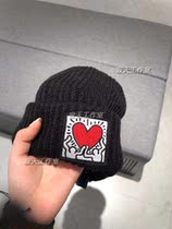 Fun Tide brand domestic 19 winter New Keith Haring embroidered knitted hat wool cap wool cap KS39601B0
