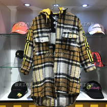 Super Fun tide brand new DC395D1W1 Snoopy plaid hooded shirt male and female lovers DC395D1Y1