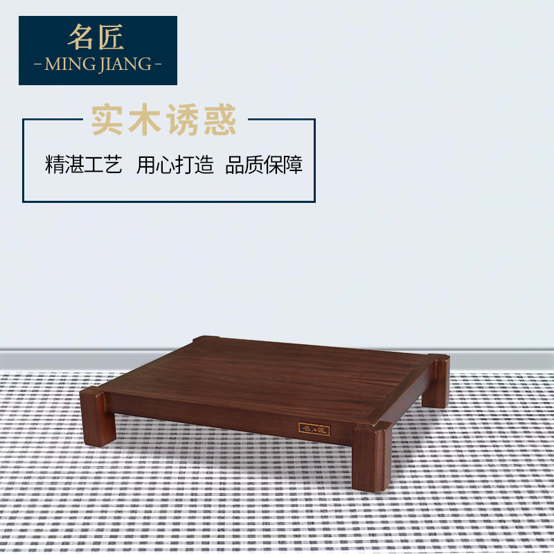 Famous craftsman new black walnut color solid wood single layer audio amplifier equipment rack subwoofer tank rack cabinet