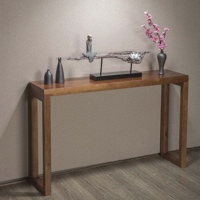 New Chinese-style porch table modern minimalist narrow table corridor wall side table side view table sofa back a few solid wood porch table