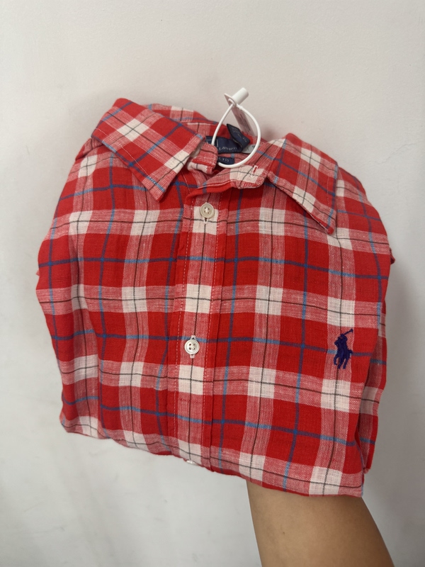 No Returns or Exchanges. American Outlet Ralph Lauren Women's Linen Shirt, Blue, Blue Stripes No Returns or Exchanges. American Outlet Ralph Lauren Women's Linen Shirt, Blue, Blue Stripes