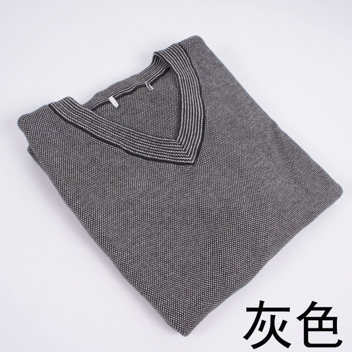 Áo vest nam cotton cổ chữ V cộng với phân bón XL vest lỏng bụng trung niên vest dày vest khoác nam