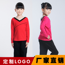 Xin Yi Children Leka Cotton V Neckline Pants Dance Dress Rehearswear for folk dance Modern dance Exercise body suit jacket