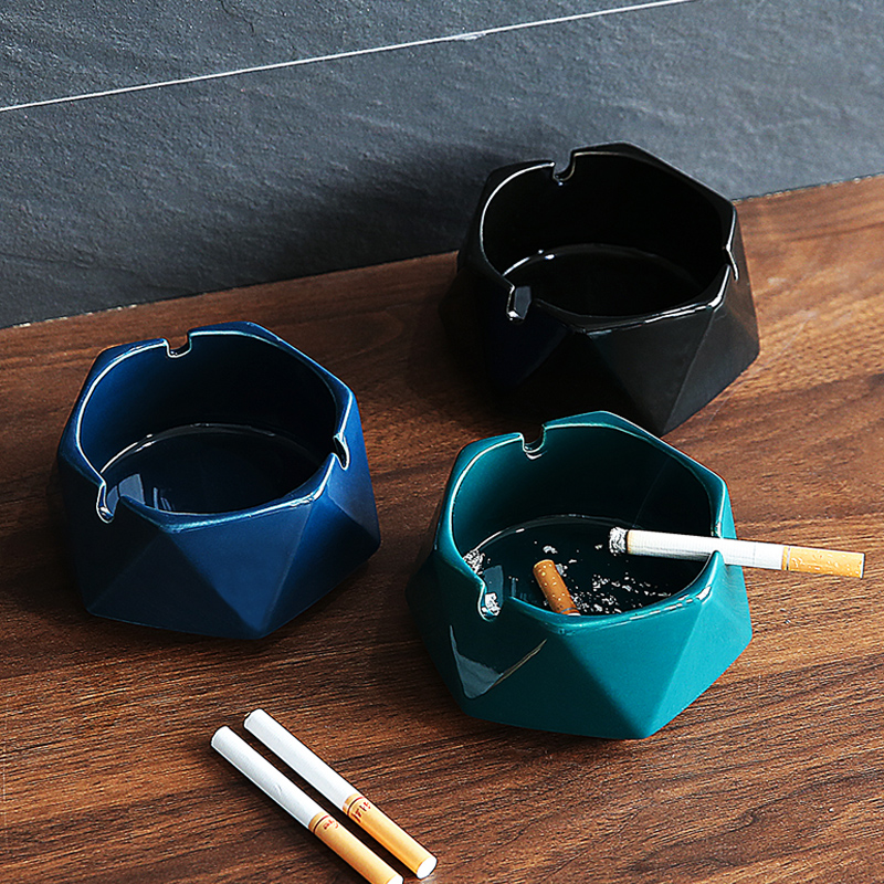 Cigarette Ash Trays Ceramic Creative Personality Fashion Windproof Large Living Room Office Home Central European Style Trend With No Lid