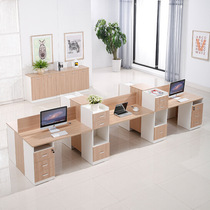 Guangzhou staff card four-person desk Simple modern company staff work six-person table and chair combination