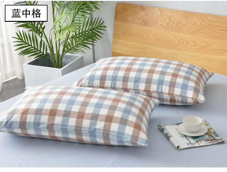 Giặt vỏ gối bằng vải cotton tốt Vỏ gối 48x74cm lưới màu cotton đơn giản - Gối trường hợp gối tựa đầu ô tô