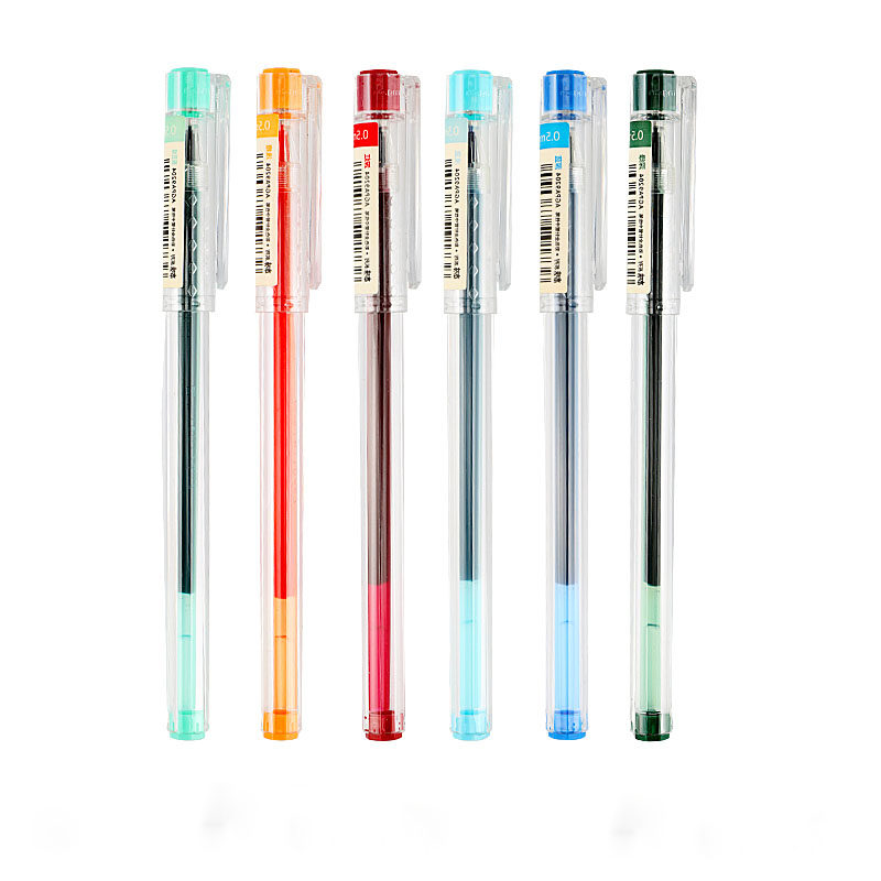 晨光本味24色彩色中性笔简约透明笔杆彩色记号笔勾