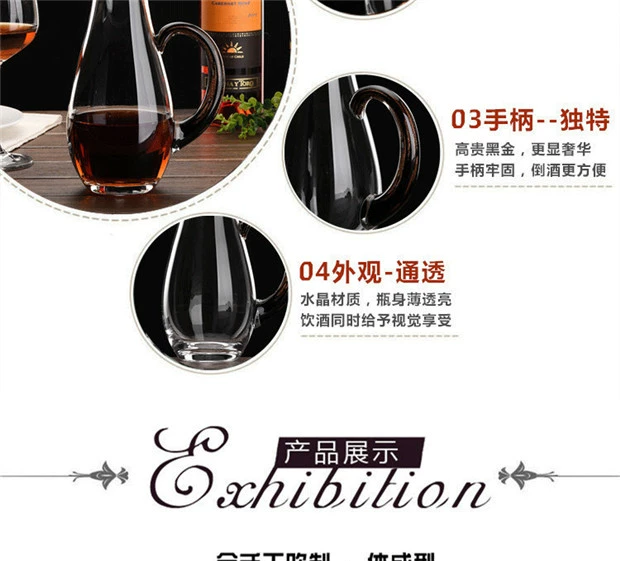 Pha lê ly rượu vang đỏ decanter decanter khách sạn rượu vang đặc biệt thủy tinh cao cấp rượu vang cao cấp - Rượu vang