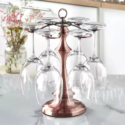 European style vintage goblet rack 6 household upside down red wine cup holder creative iron hanging cup holder ornaments
