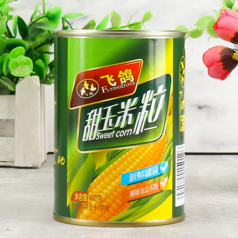 Flying Dove Sweet Corn Grain Catering With Whole Box Corn Canned Ready-to-eat Fruit Salad Pizza Ingredients Corn 400g