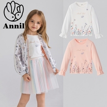 Anay Childrens Clothing Special Cabinet 2021 Spring Dress New Lady Great Boy Round Collar Long Sleeve Knitwear AG111554
