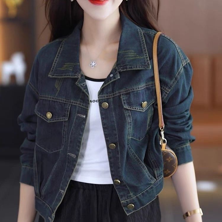 Women's Denim Short Jacket, Autumn 2026 New Style, Stylish, Retro, Versatile, Slimming Denim Jacket Top Women's Denim Short Jacket, Autumn 2026 New Style, Stylish, Retro, Versatile, Slimming Denim Jacket Top