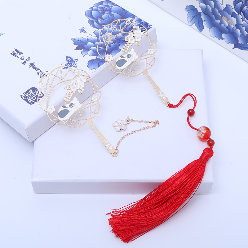(Kitty and Flower) Ancient Wind Metal Bookmark Creative Students Customize Presents with Artisanal Gift Diy-Taobao