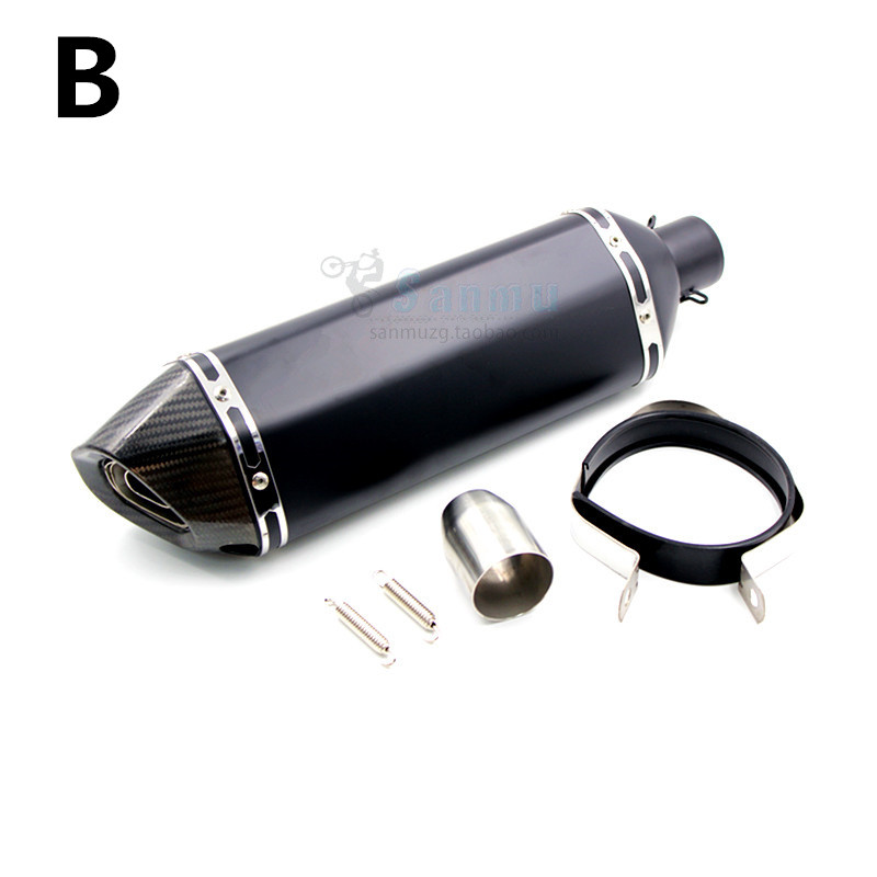 Xe máy sửa đổi ống xả xe thể thao hình lục giác lớn Tianji Yoshimura vành đai sợi carbon thật áp lực Huanglong Kawasaki - Ống xả xe máy pô xe wave 110