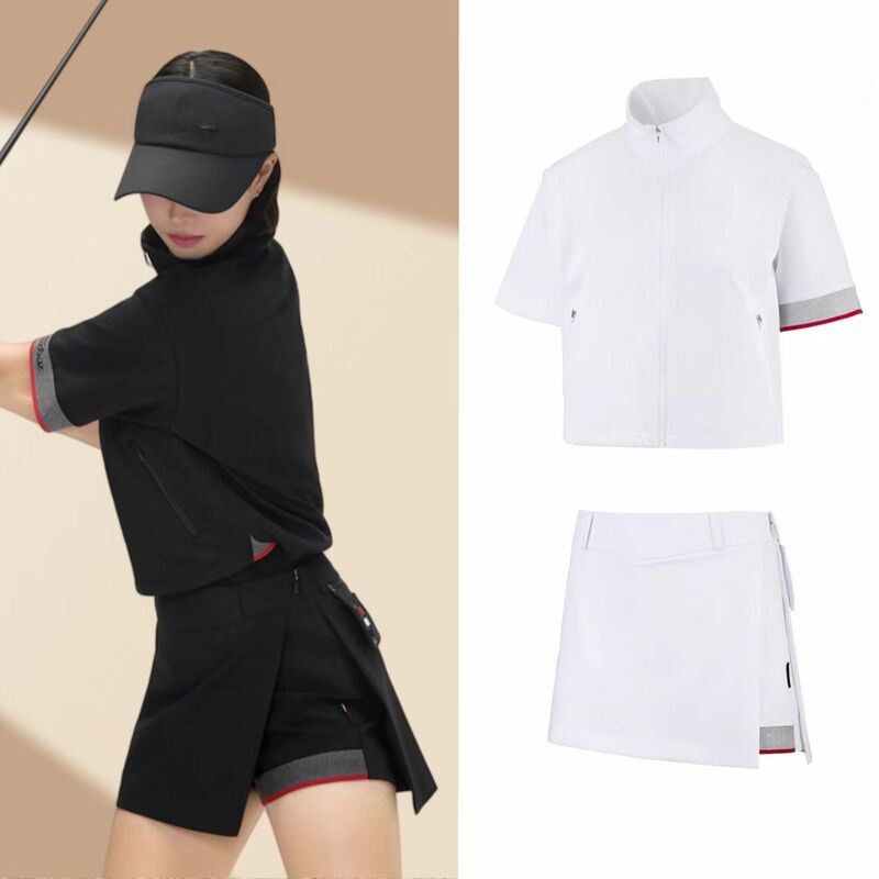 Korean Golf Clothing for Women 2025 Summer New Fashion Versatile Sports Casual Quick-Dry Trendy Top and Skirt Set Korean Golf Clothing for Women 2025 Summer New Fashion Versatile Sports Casual Quick-Dry Trendy Top and Skirt Set