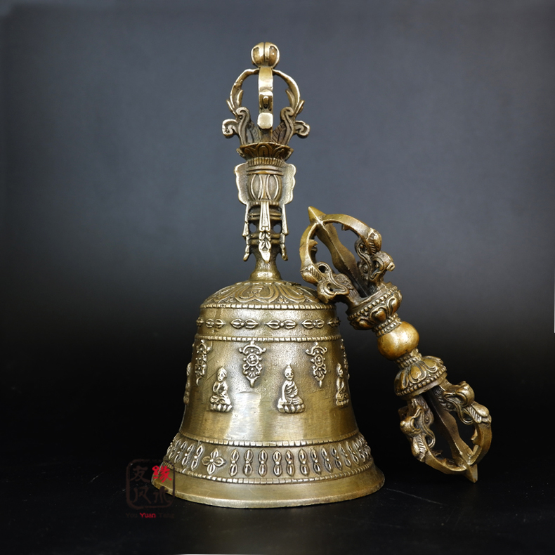 Pure copper boutique diamond pestle carvings King Diamond Bell Premium Shake Feng Shui Living-room Chinese Household Goods