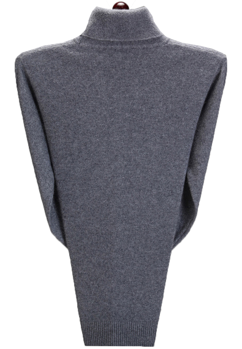 Ordos nam áo nhung nguyên chất trung niên cha cao cổ áo kéo cashmere dày đan len ấm tuyết tùng áo len nam thời trang