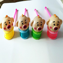 Manufacturer Direct Sales Cartoon Rainbow Circle Lantern Cute Cute Pig Small Pig Luminous Hand Lantern Childrens Toys
