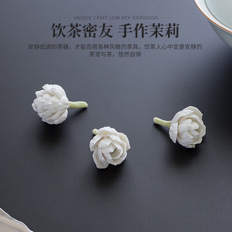 Full swing handmade jasmine tea spotting piece of fine tea with zen, creative incense meddling in pinched ceramic can be loved with a tea