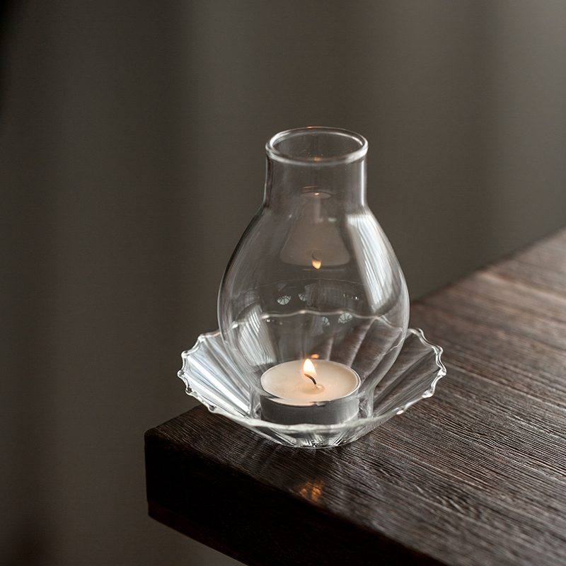 Cloud Nest Retro Candle Holder Pendulum Nordic Romantic Decoration Home Light Lavish Candleholder Glass Minima Windproof Candle Hood