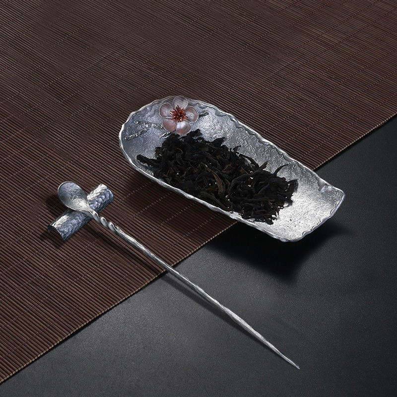 Cloud Nest Plum tin handmade tea, then tea needle Three sets Zen Serve Gongfu Tea Tea Dao Accessories Day Style Tea Lotus Suit