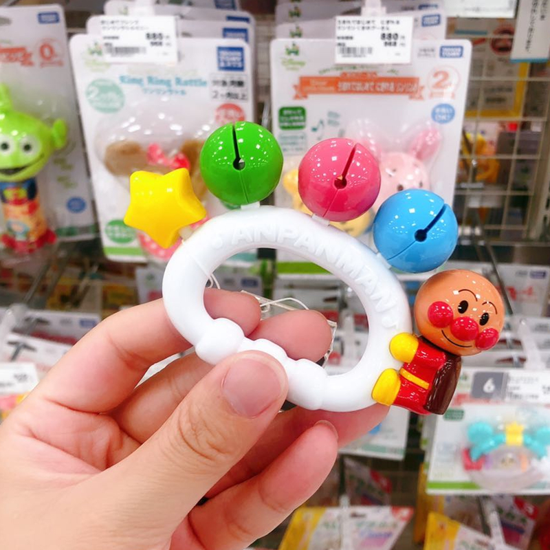 Japan purchases Anpanman newborn baby early education hand rattles educational toys Safety silky bells from 3 months